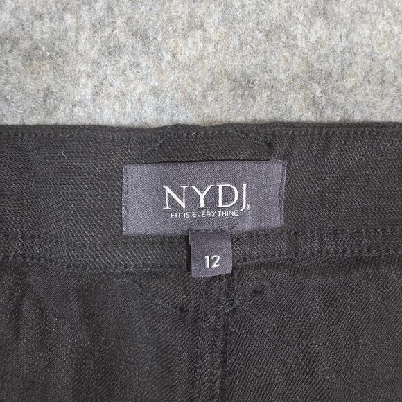 NYDJ Womens NWT Black Solid Lift/Tuck Linen Blend Bermuda Shorts Sz 12 Slimming - Picture 3 of 11